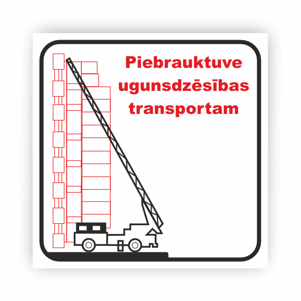 Kompozītmateriāla plāksne "Vieta ugunsdzēsības transportam"