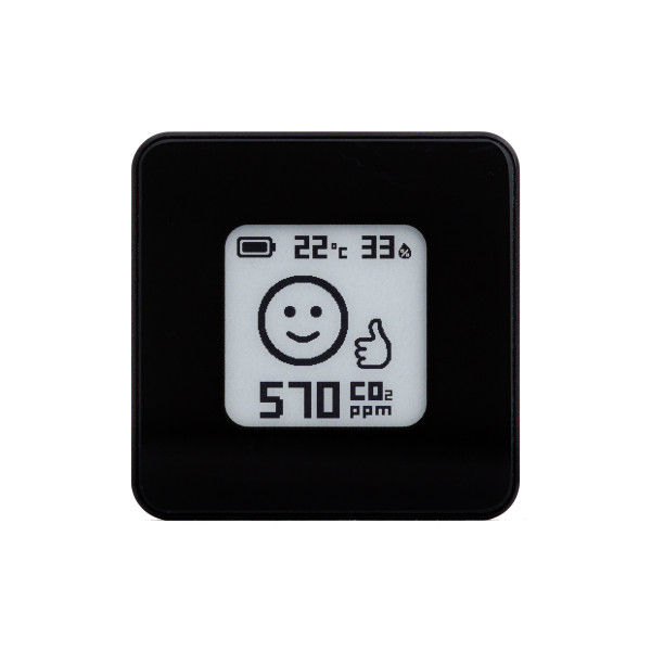 Bezvadu CO2, mitruma un temperatūras sensors - Airvalent, Premium (Melnā krāsā)