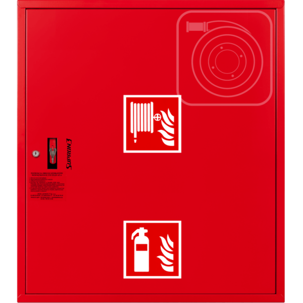 Vertikālais komplekts ar plakano šļūteni d51 mm 20m, ugunsdzēsības stobru un krānu