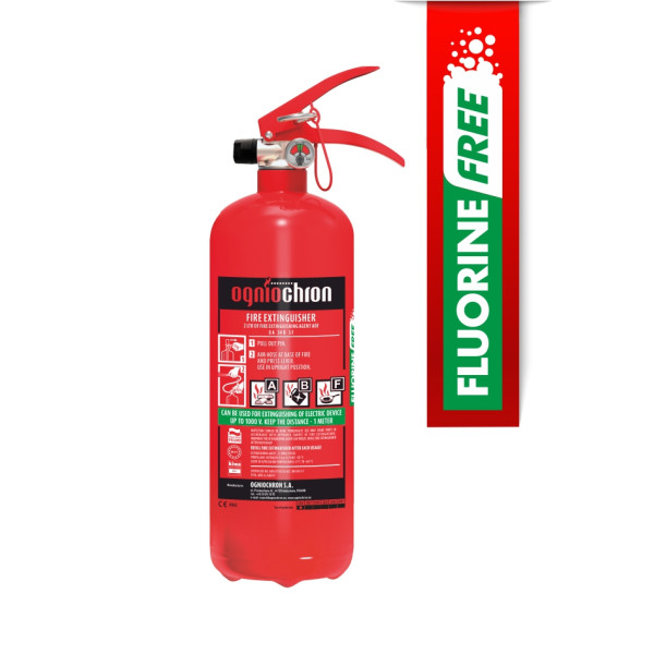 Ugunsdzēsības aparāts  GPN-2x ABF/FF, 2 l, bez fluora un PFAS, ''OGNIOCHRON'' 8A 34B 5F