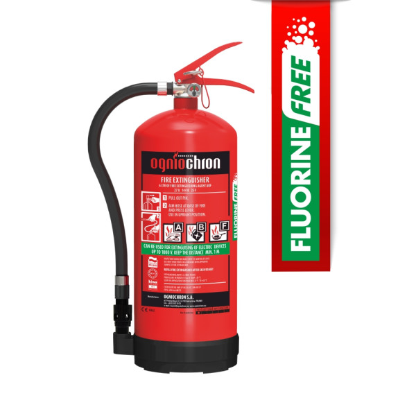 Ugunsdzēsības aparāts  GPN-6x ABF/FF, 6 l, bez fluora un PFAS, ''OGNIOCHRON'' 27A 144B 25F